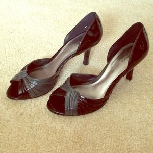 Black and grey heels