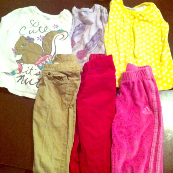 3 pants with 3 long sleeve