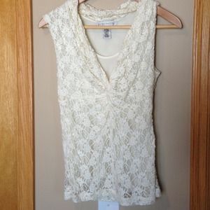 Cream lace top