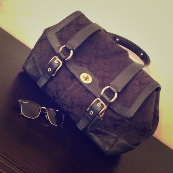 Authentic Coach Signature Large Flap Satchel