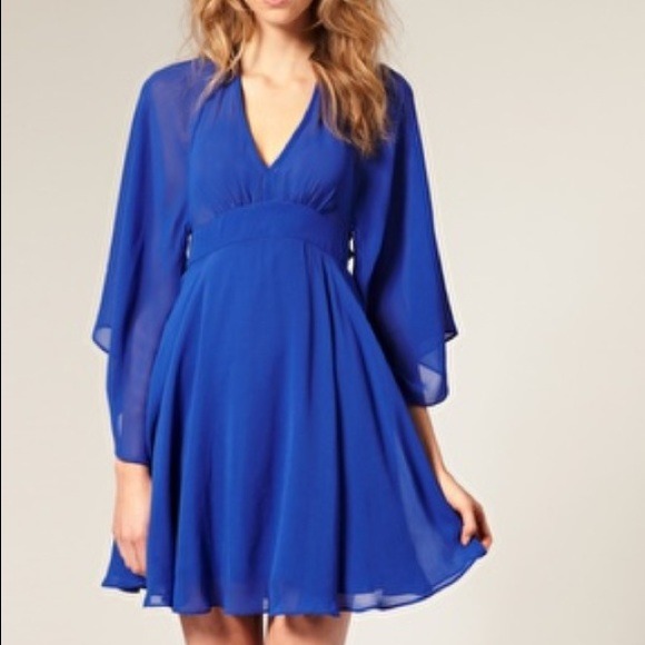 Asos Revive Dress with Deep V Cape Back