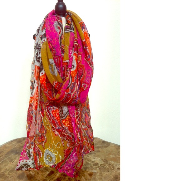 ❤️SOLD❤️Pink & Yellow Lightweight Decorative Scarf