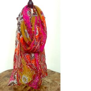 ❤️SOLD❤️Pink & Yellow Lightweight Decorative Scarf
