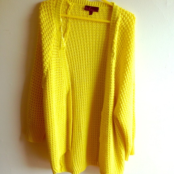 Bright yellow knit, long sleeved sweater. NWOT