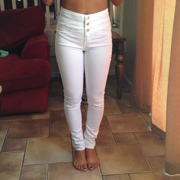 58% off Watch LA Pants - High waste stretchy jeans white from ...
