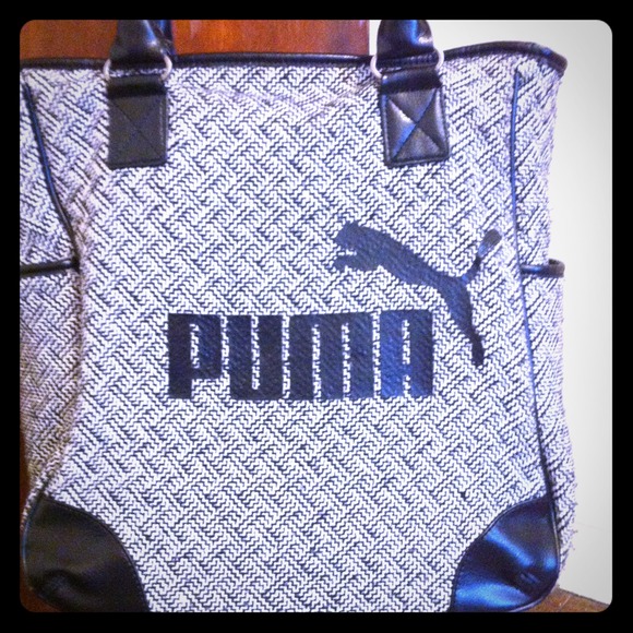 Black and white design puma handbag