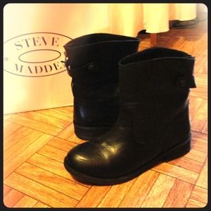 Steve Madden Lawlor black leather boots US size 8