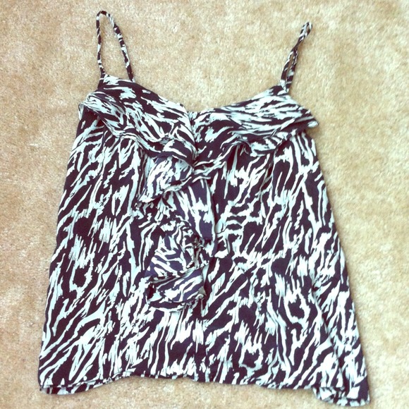 Zebra ruffle top