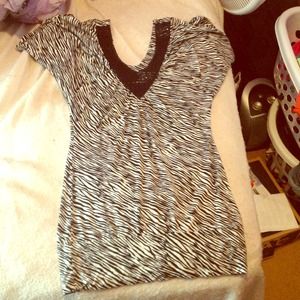 ⛔SOLD to krista_holley! Rue 21 zebra shirt