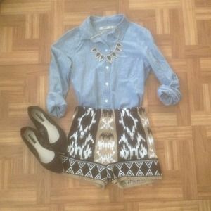 Aztec patterned shorts