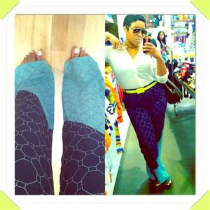 Rachel Roy wide leg geometric pants