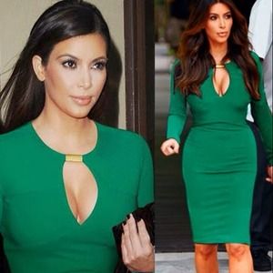 Green keyhole dress