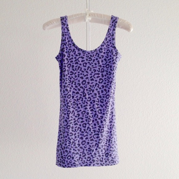 Purple leopard tank top