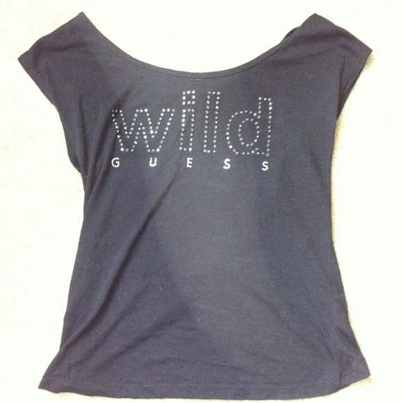 Open back black Guess top