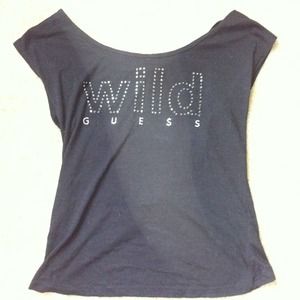 Open back black Guess top