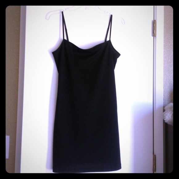 Black adjustable straps mini dress