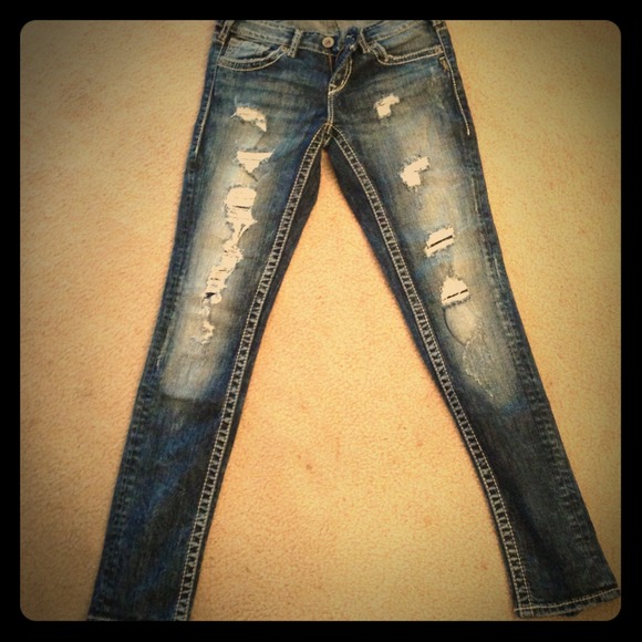 Silver aiko skinny jeans 26/32!