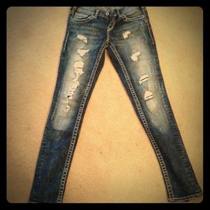 Silver aiko skinny jeans 26/32!