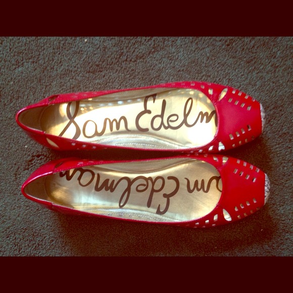 Sam Edelman Red Snake Flats