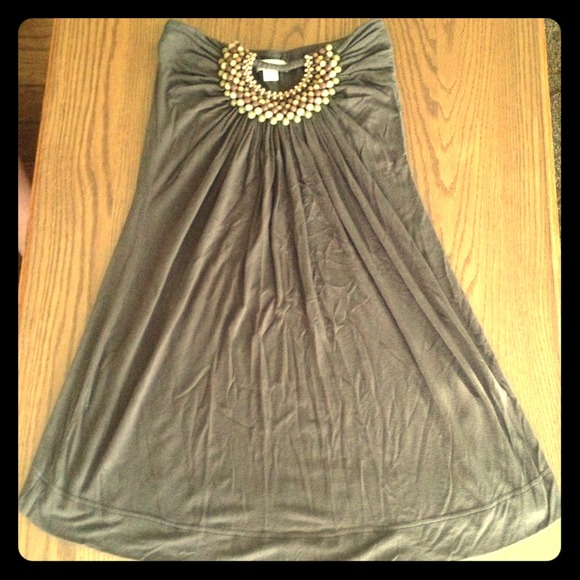 Dark Green Strapless Dress