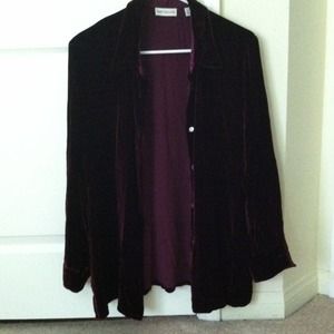 Ann Taylor wine-colored velvet top
