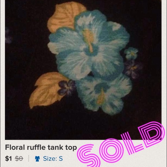 Floral ruffle tank top