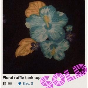 Floral ruffle tank top