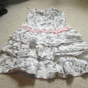 Black white with pink ribbon dress