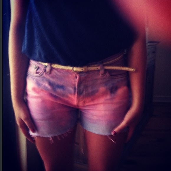 Cotton candy double ombrè shorts