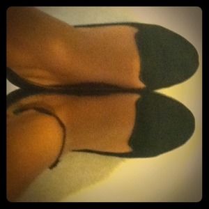 suede like material black loafers