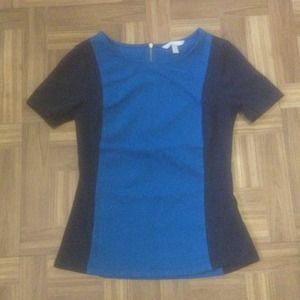 royal blue and navy block Banana Republic blouse