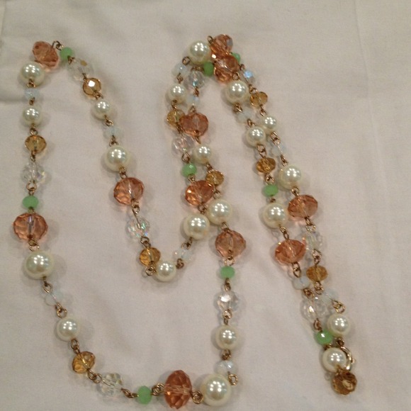 Cute long strand fashion necklace