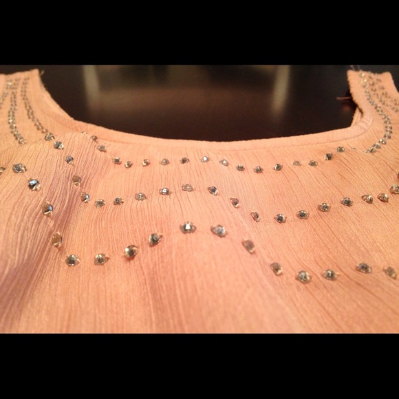 Nude Rhinestoned Dress - Picture 3 of 4