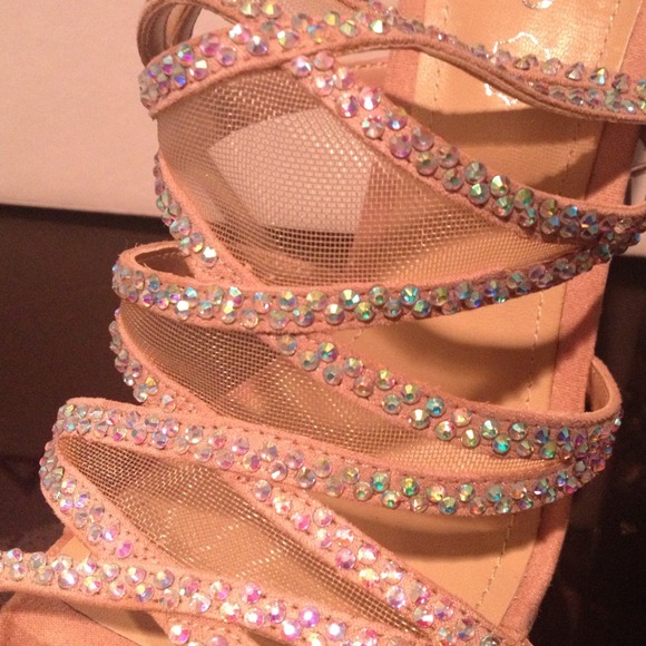 Aldo nude and rainbow crystal heels - Picture 2 of 4