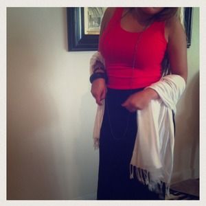 Red razor back crop top