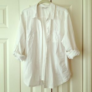 Classic white button-down shirt
