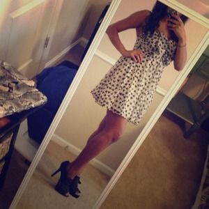 🎉SOLD🎉 Polka dot hearts and bow strapless dress