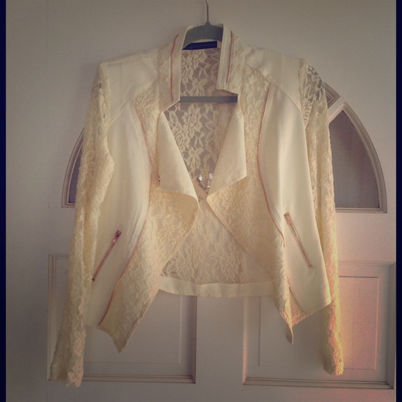 SOLD Lace detail moto jacket
