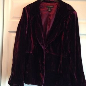 Purple velvet blazer