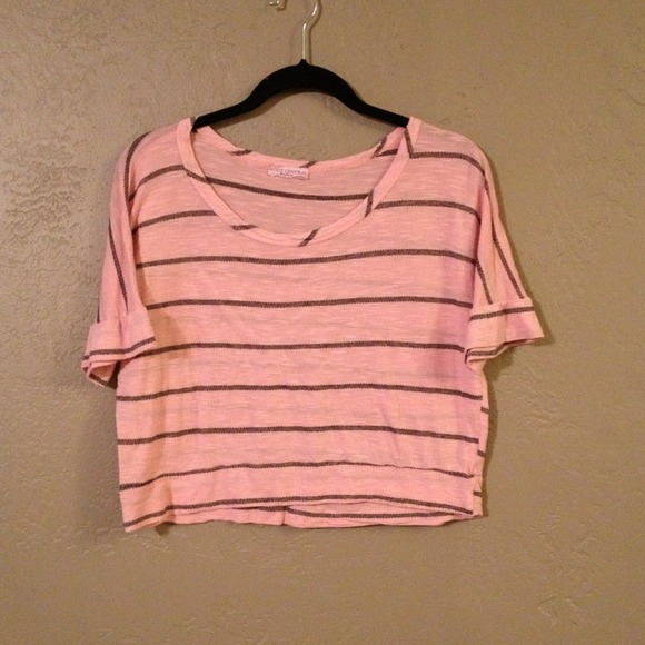 Pink striped crop top