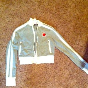 Grey and white half jacket