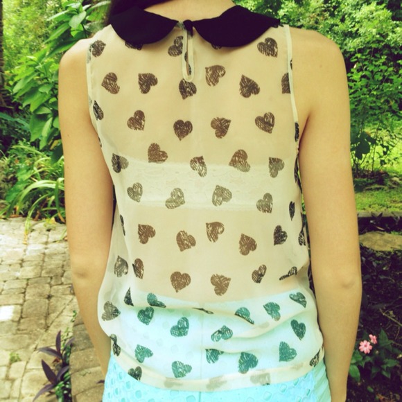 ❤️SOLD❤️ Topshop Peter Pan Collar Sheer Top 4 - Picture 3 of 3