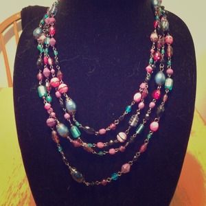 Colorful wrap necklace.
