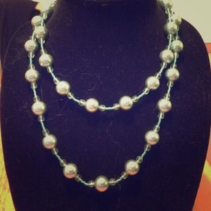 Seafoam pearl wrap necklace