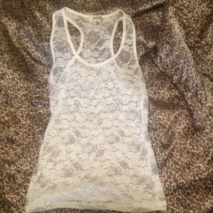 White lace tank top