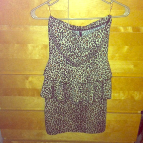 Cheetah print peplum dress