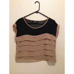 Brown and black blouse.