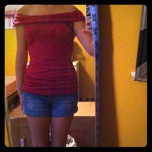 Pink strapless shirt