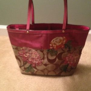 Coach pink floral bag