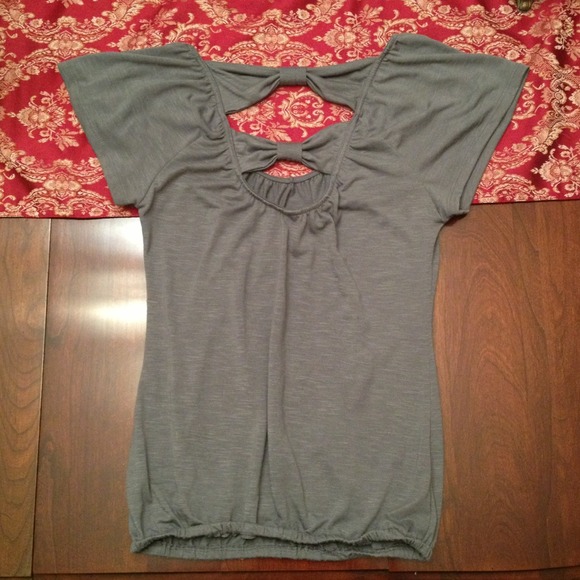 Open back short sleeve blouse